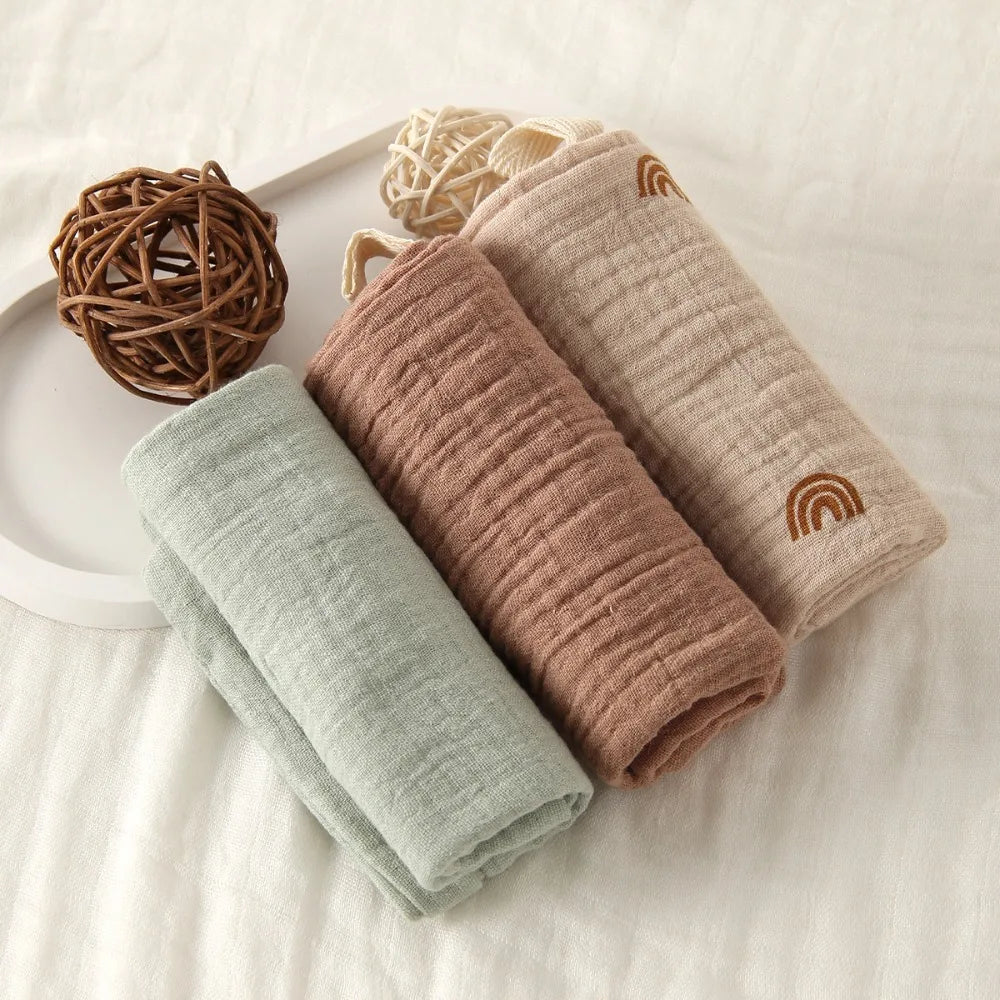 4-Layer Pure Cotton Portable Washcloth for Newborns - Soft Absorbent Square Gauze Towels for Burping High Quality