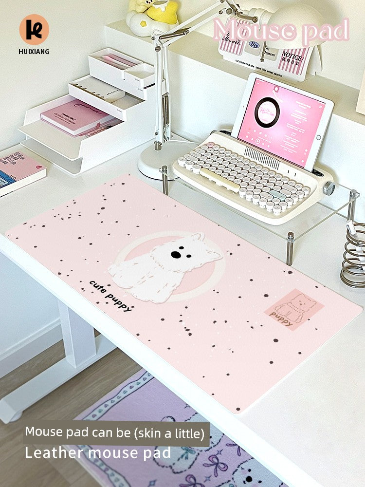 Huixiang Puppy Mouse Pad Oversized Girl Good-looking Office Computer Keyboard Desktop Station Table Mat Cute