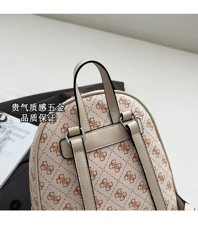 Luxury large capacity outdoor travel handbag, modern trendy women's backpack, classic design zipper shoulder bag