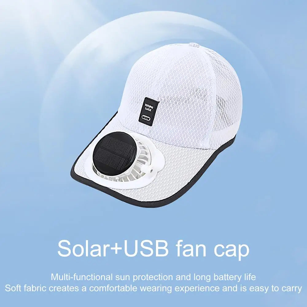 Hat With Solar Powered Fan Baseball Hat Sun Hat Breathable Beach Hat With Cooling Fan UV Protection Solar Powered Fan Hat