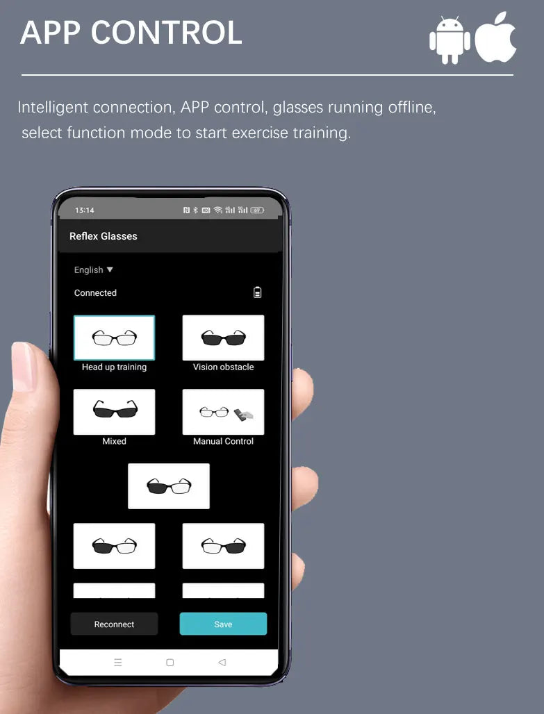 Reflex Glasses Eye Coordination Visual Interference Training Head Up Football Basketball Intelligent Technology Training Glasses