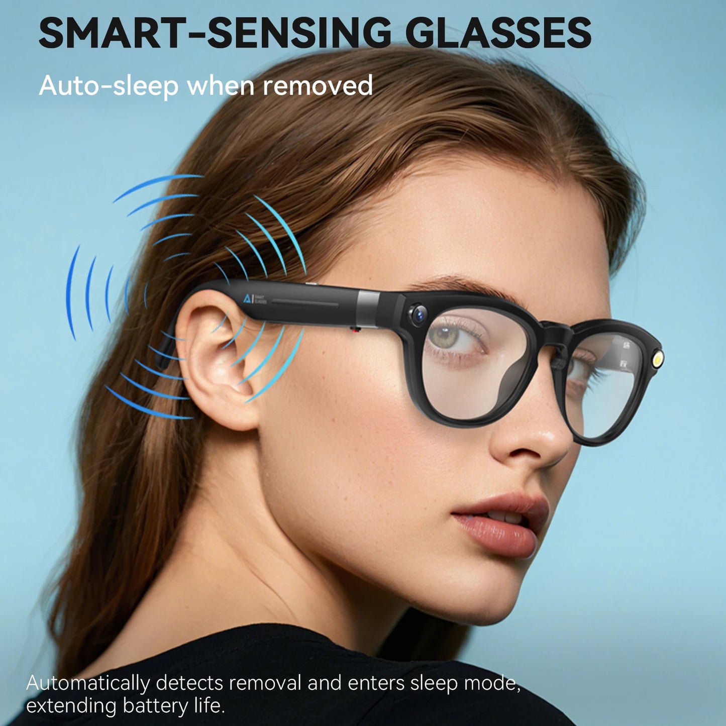 EIGIIS New 800w Pixel Smart Glasses With Ai Camera For High-definition Photography Video Recording Voice Calls And Translation