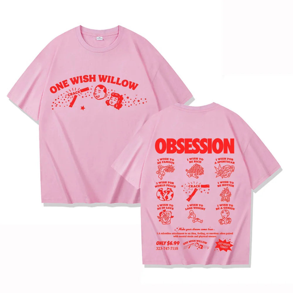 Movie Obsession One Wish Willow T-shirt Men Short Sleeve Cotton Summer Casual Tshirts Unisex Streetwear Fashion Graphic Tees