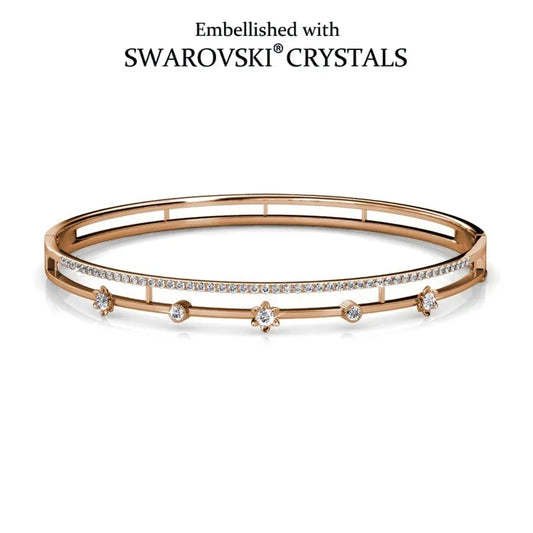 Daisini Crystals From Swarovski Women Bangle High Quality Brass Plated 18k Hand Cuff Bracelet Fashion Jewelry Birthday Gifts