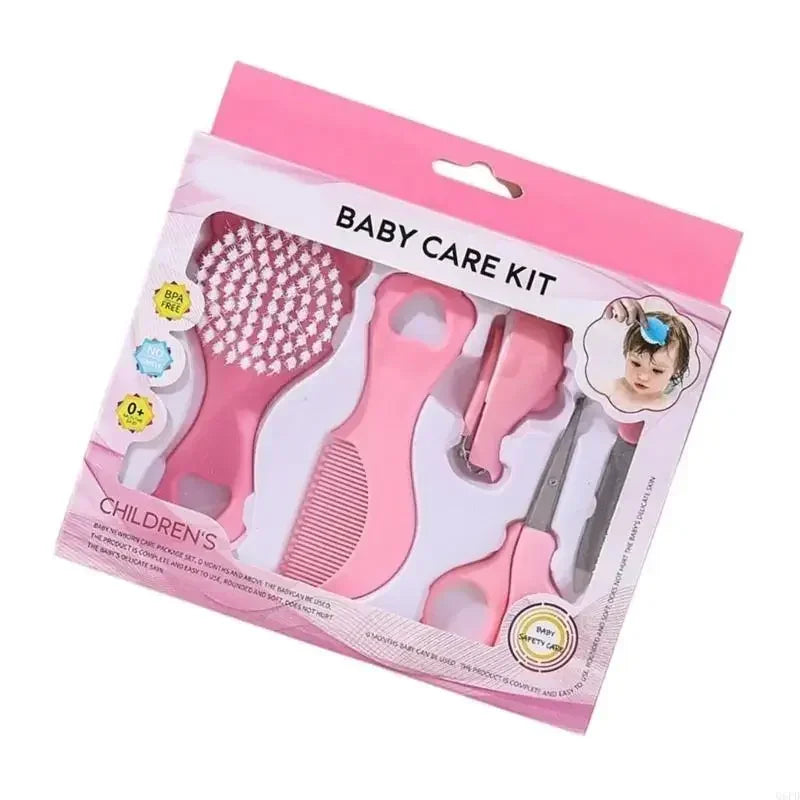 5 Piece  Baby Care Essential Kit Grooming Set Cartoon Bristle Soft Infant CombDesign Gentle Hair Brush Safe
