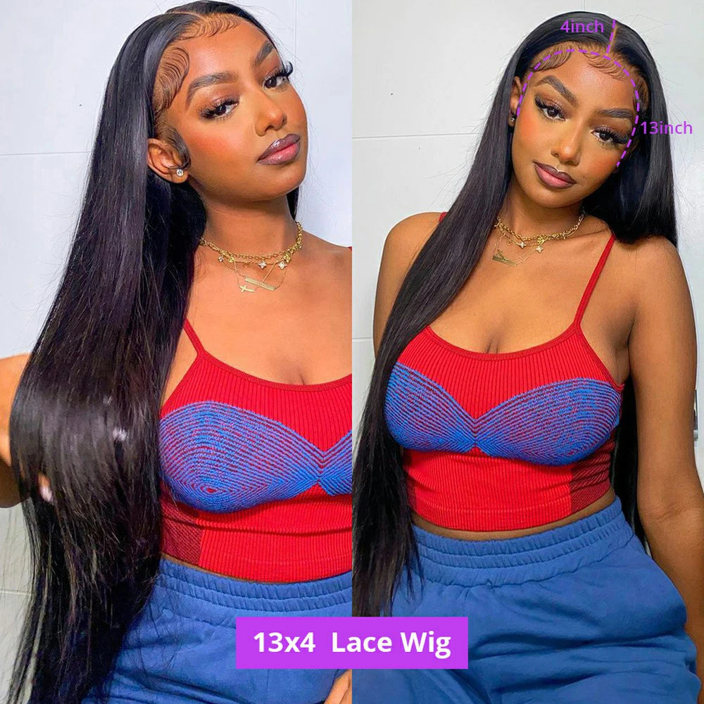 360 HD Transparent Lace Frontal Wigs Pre Plucked Brazilian Bone Straight 13x4 13x6 Lace Front Human Hair Wigs For Black Women