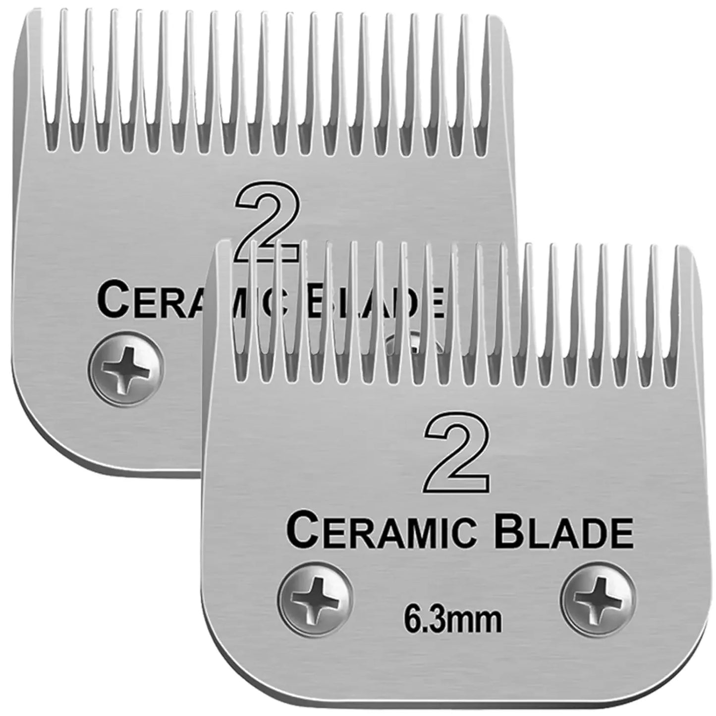 2PC Detachable Pet Clipper Replacement Ceramic Blades Compatible with many Andis /Oster A5/Wahl KM Series Dog Clipper Trimmer