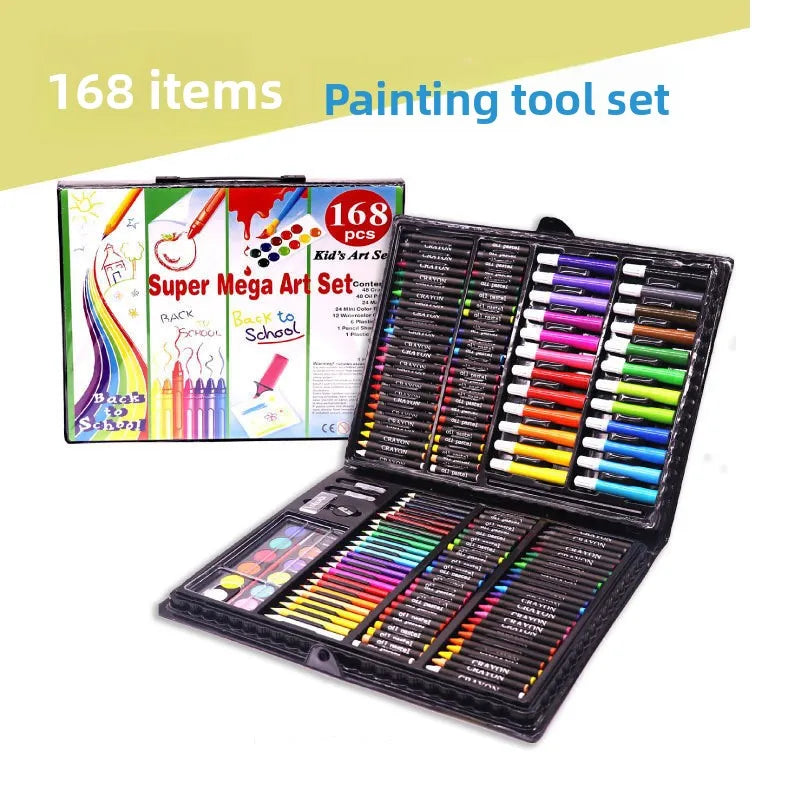 168 Watercolor Pen Set Children's Painting Set Training Class School Prizes Crayon Set Gift Birthday Kindergarten Graduation