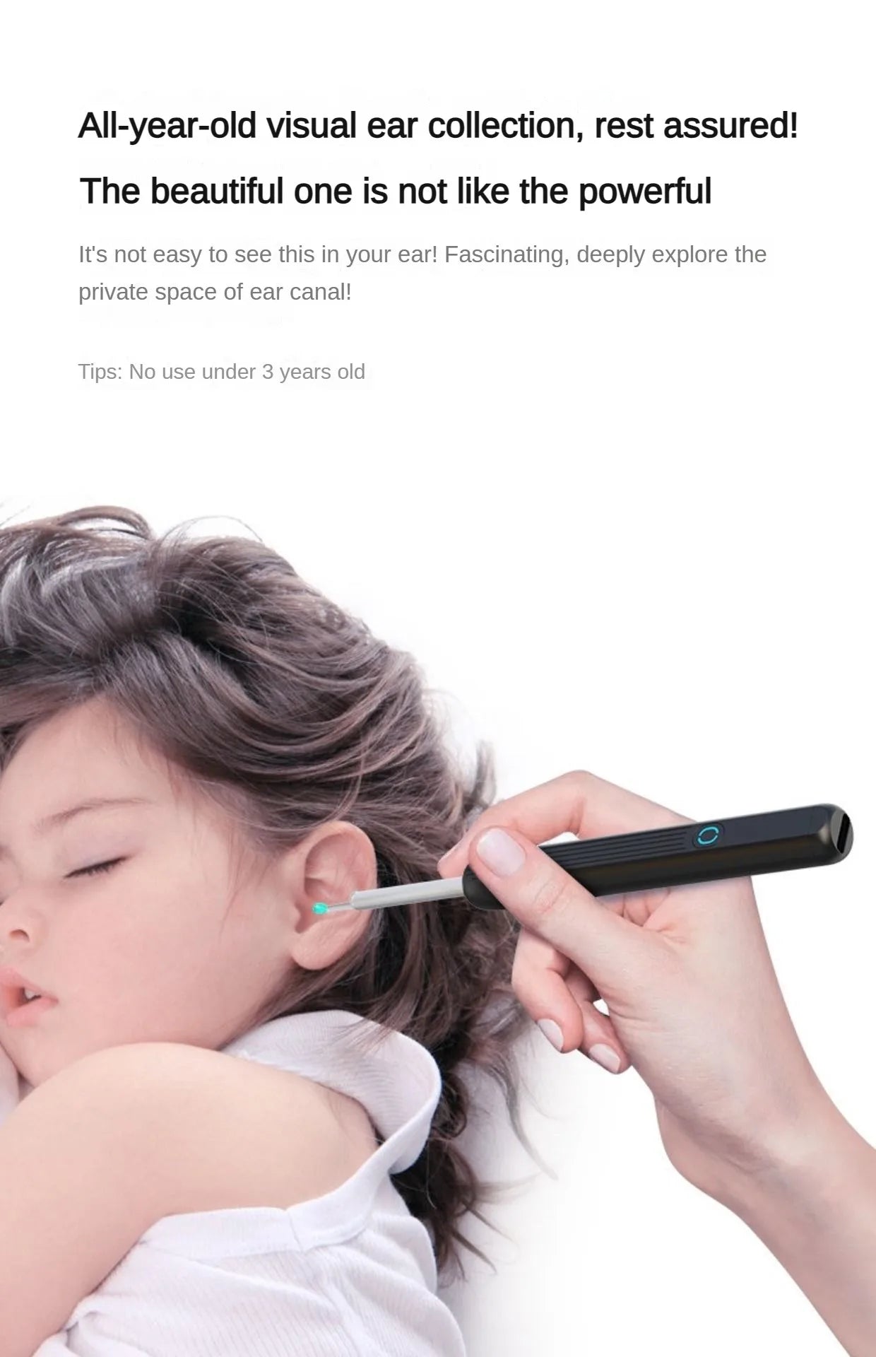 Smart Visual Ear Cleaner HD Ear Sticks Otoscope USB C Charging Endoscope Wax Removal Tool Earpick MIni Camera Health Care Set