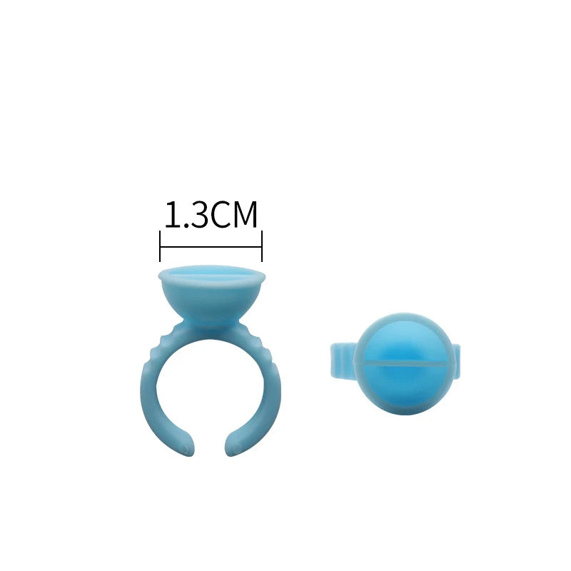 AILEISHI 100Pcs Disposable Eyelash Glue Fan Cup Rings Holder Container Tattoo Pigment Eyelash Extension Tools Lash Supplies