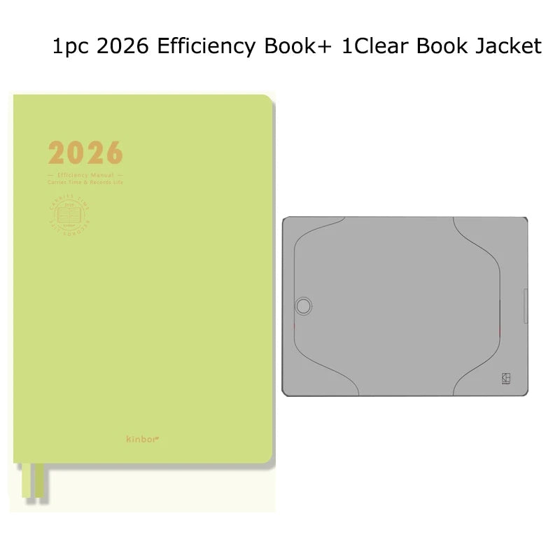 Kinbor 2026 A5 Efficient Planner Notebook,2 Days per Page with Habit Tracker,To-Do Lists&Time Management for Workplace, College
