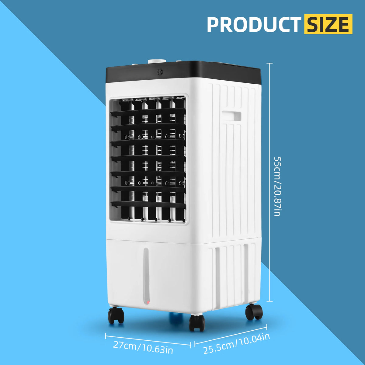 Evaporative Air Cooler 100° Oscillation Swamp Cooler with Remote Control / 2 Ice Boxes / 2.11 Gal Water Tank 1-7H Timer