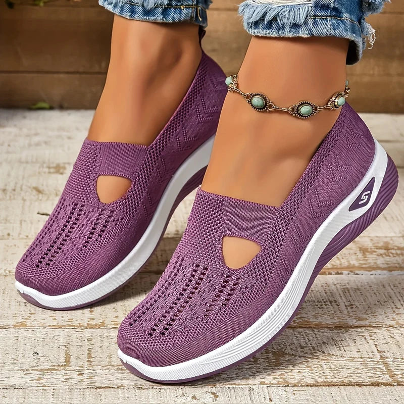 Women's Sneakers Breathable Slip on Walking Shoes Mesh Low Top Ladies Vulcanized shoes Soft Sole Lightweight Casual Shoes