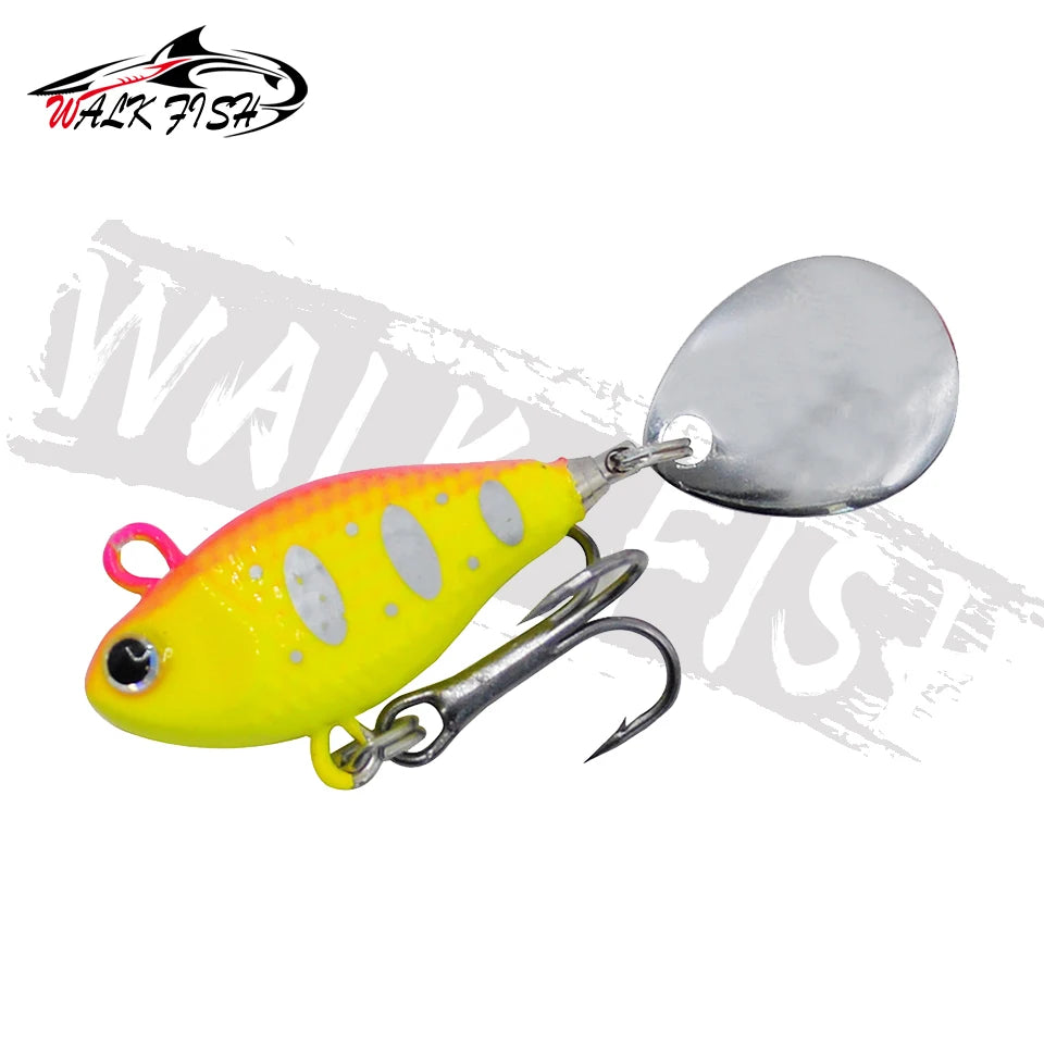 WALK FISH New 15g Metal Vib Rotating Spoon Wobbles Vibration Fishing Lures for Pike Bass Winter Jigs Pesca Fishing Tackle