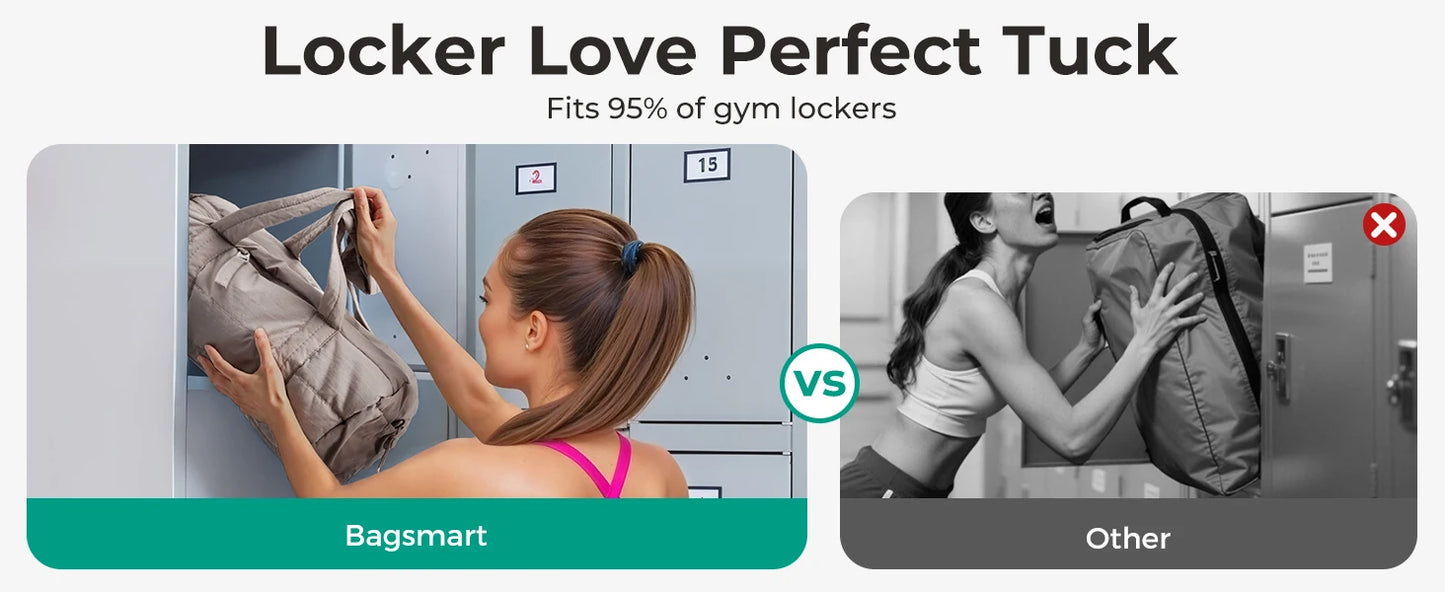 BAGSMART Travel Gym Bag for Women Yoga Mat Duffle Bag with Wet & Dry Pocket Quilted Sports Bag for Weekend Swimming