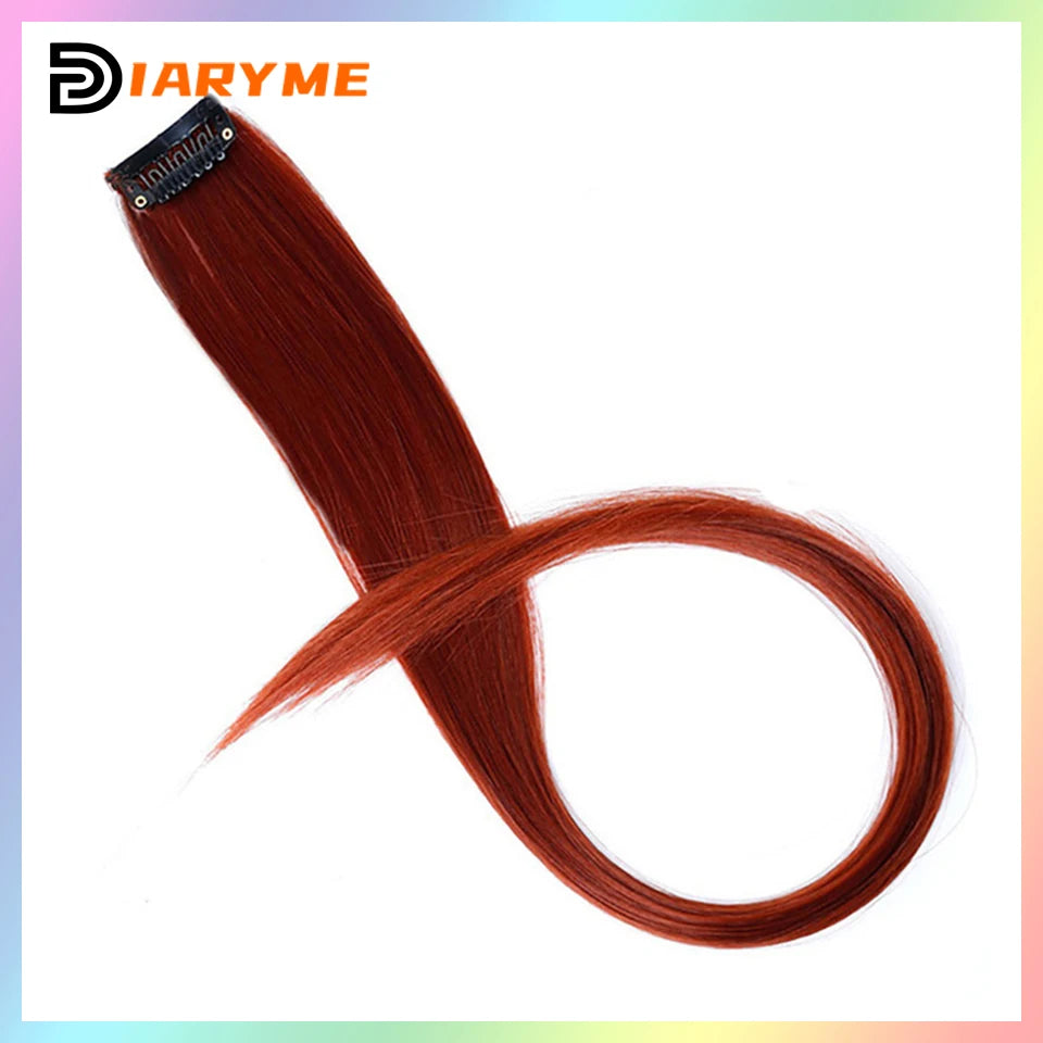 Colorful Hair Extensions Curly One Clip in Synthetic Long Hairpiece For Girls Women Kid Multi-colors Party Highlights Wig Piece