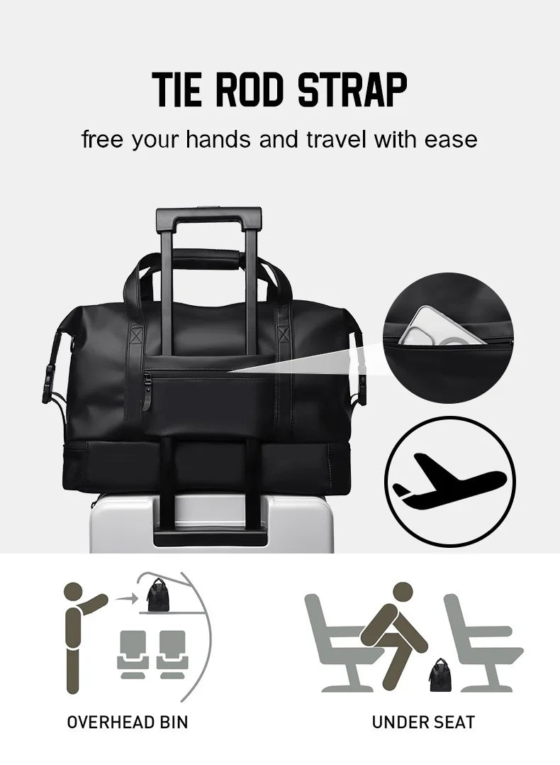 Fashion Travel Tote Bag for Men and Women Large Capacity Shoulder Crossbody Handbag Leisure Sports  Simple Business Travel Bag