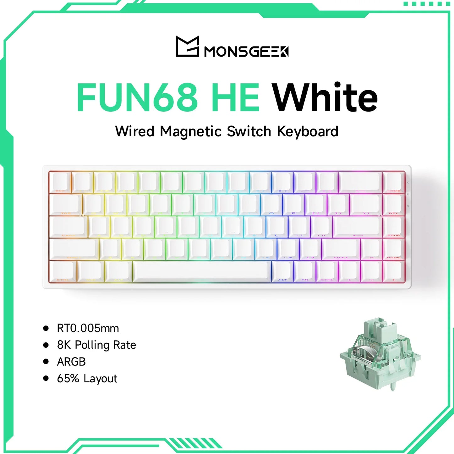 Akko MonsGeek FUN68 FUN60 PRO&MAX  HE Magnetic Keyboard 60% 65%Gaming Keyboards Rapid Trigger 8K Custom Keyboard Gamer Esports