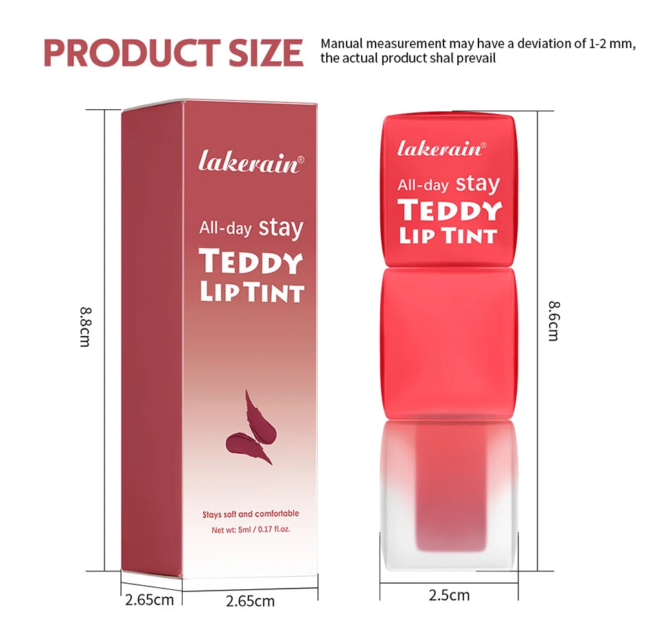 6pcs/set Teddy Velvet Non-stick Cup Lip Glaze Matte Lipstick Waterproof Longlasting Color Liquid Silky Saturation High Lip Gloss