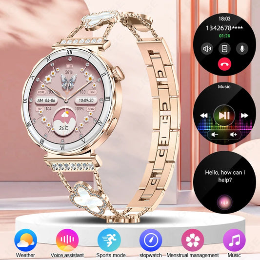 LIGE 1.19"Ultra-Slim AMOLED HD Display Fitness Tracker Smartwatch Bluetooth Call Heart Rate Monitor Waterproof Smart Watch Women