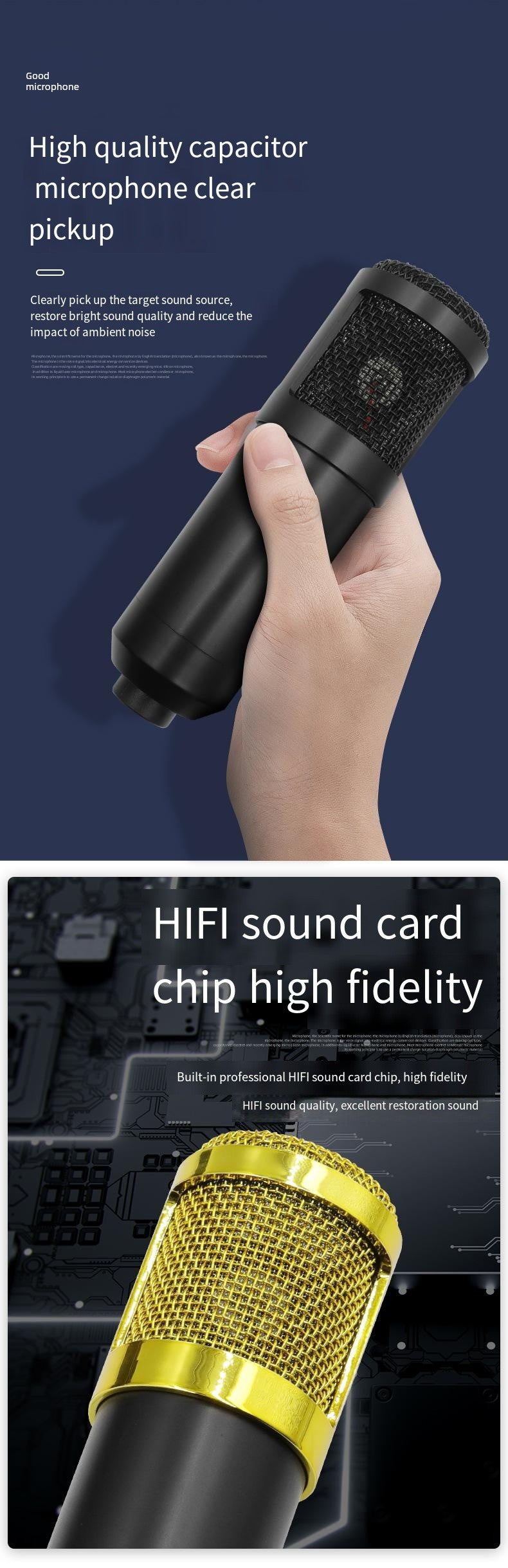 Bm800 Condenser Microphone + V8 Sound Card Computer Recordin