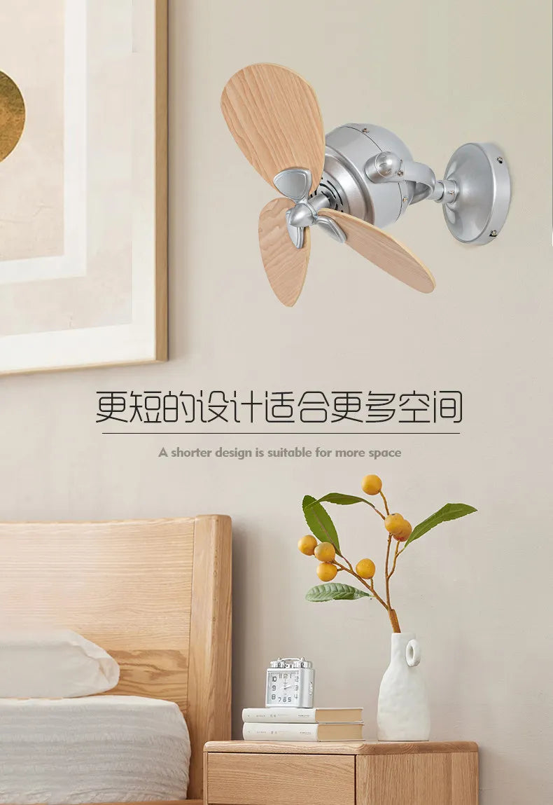 Creative Shaking Head Ceiling Fan 16 Inch Mini Living Room Bar Balcony Corridor Ceiling Wall Dual Purpose Fan Wall Mounted Fans