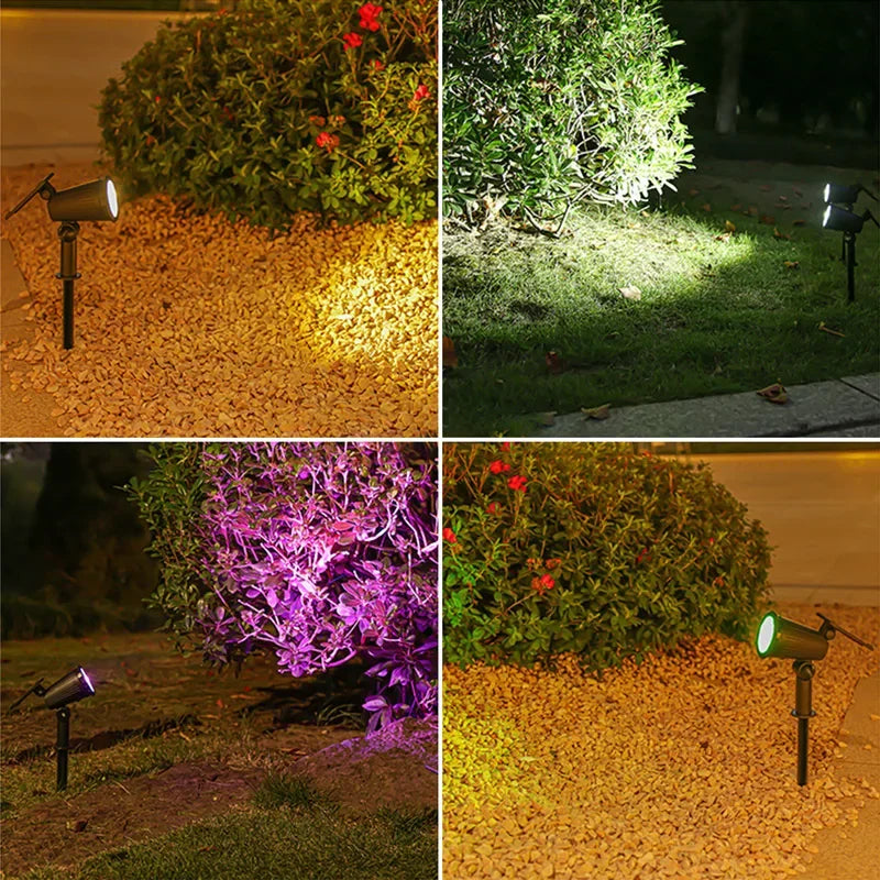 Solar LED Spotlight for Outdoor Garden Landscape Lighting Waterproof Solar Powered Spot Lights for Garden Lawn Yard Walkway