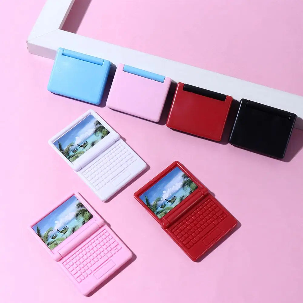 Computer Miniature DIY Accessories Doll House Dollhouse Furniture Dollhouse Computer Dollhouse Miniature Simulation Laptop