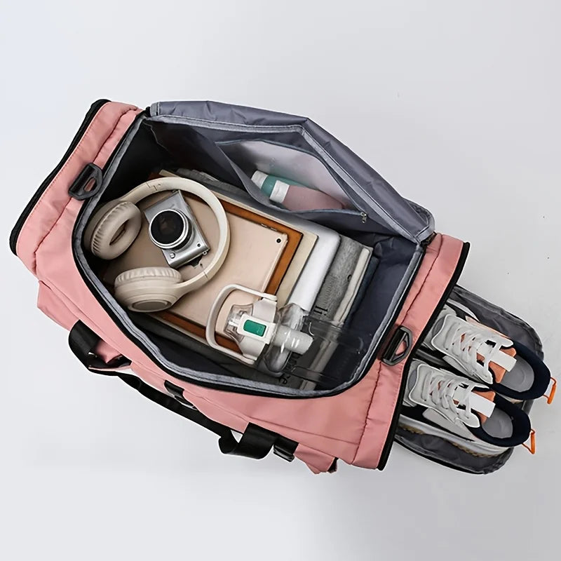 2025 New Large Capacity Travel Duffel Bag, Separate Shoe Storage Compartment, Dry Wet Separation Sports Gym Bag with Zipper 여행가방