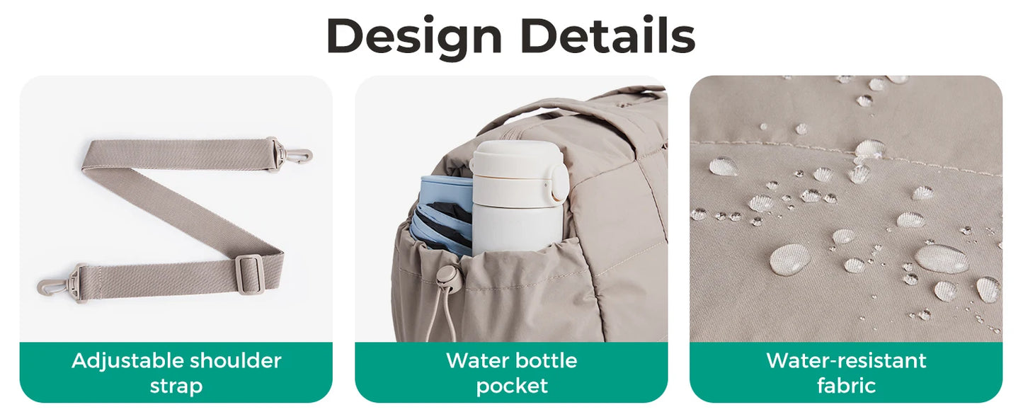 BAGSMART Travel Gym Bag for Women Yoga Mat Duffle Bag with Wet & Dry Pocket Quilted Sports Bag for Weekend Swimming