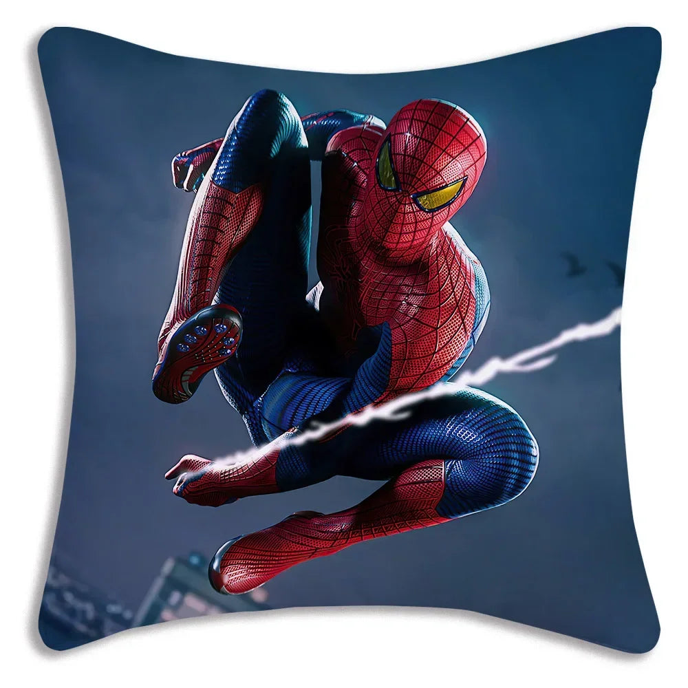Black White Cool Pillow Covers Sofa Decorative Home HOT Marvels Spiders Man Double-sided Printing Short Plush Cute Cushion Cover