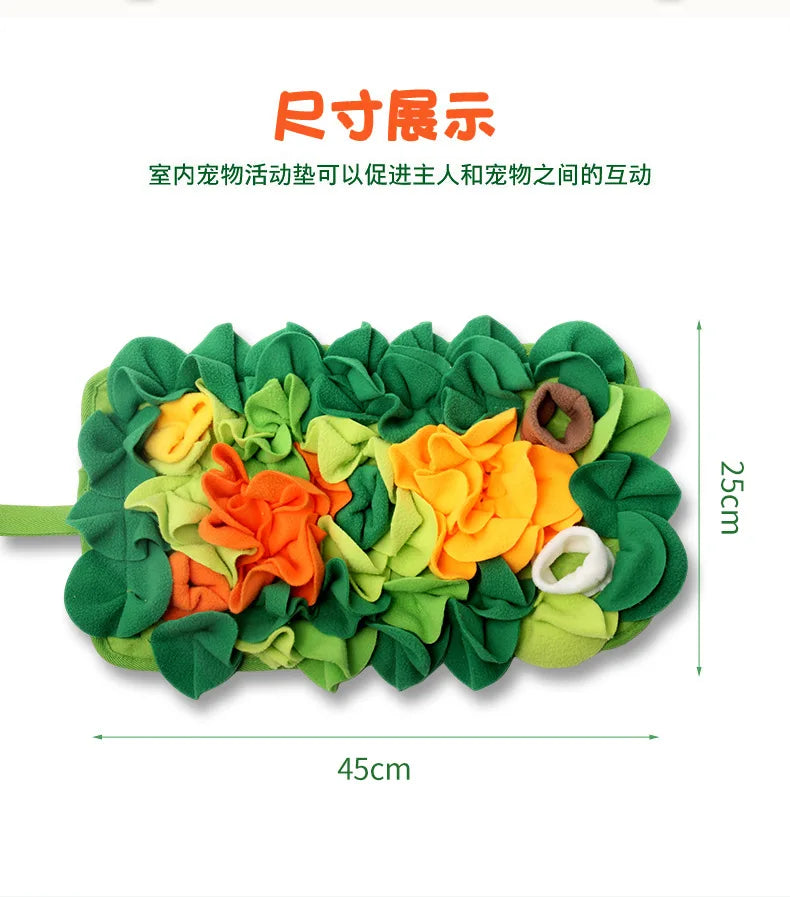 Pet Sniffing Mat Dog Interactive Flower Slow Feeding Training Pad Puzzle Treat for Dogs Cats Rabbits Foraging Skills