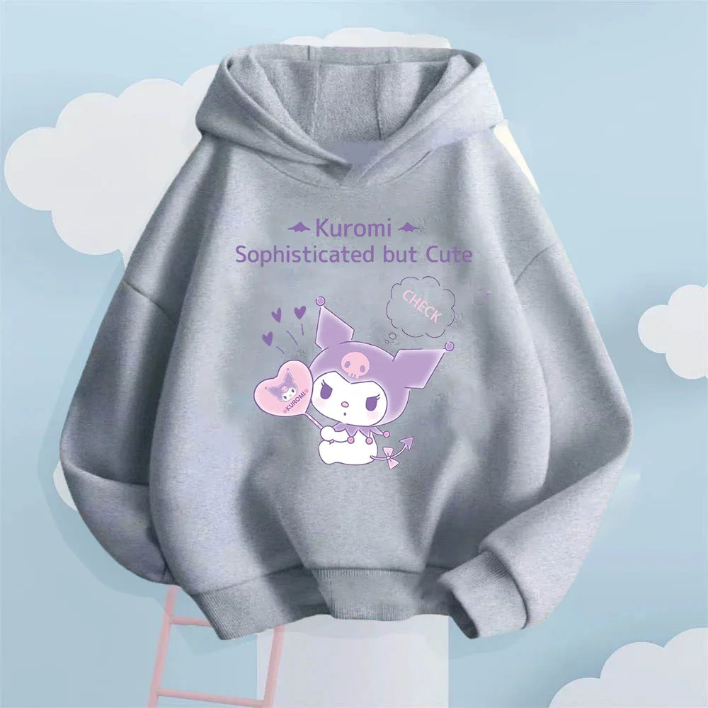 Kawaii Kulomi Printed Children's Sports Hoodie Autumn and Winter Long-sleeved Harajuku Boys  Girls Winter Sweater