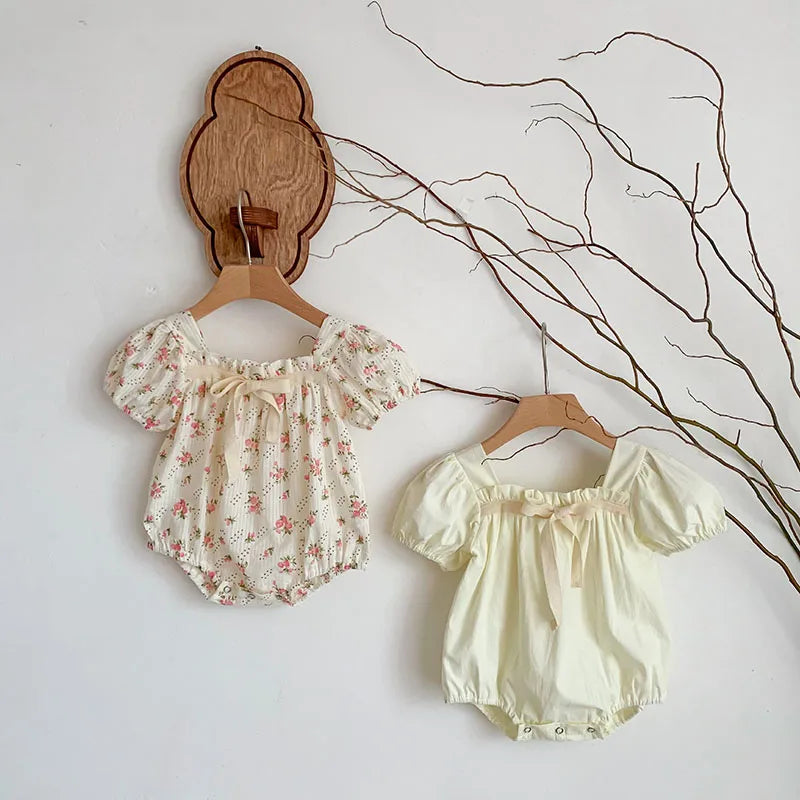 Baby Clothing Summer Newborn Clothing Floral Romper TGie Jumpsuits Short Sleeve Sunsuits 0-2Y Infant Rompers