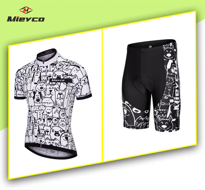 Men's Short-Sleeved Cycling Jersey Suit, Breathable Quick-Drying Clothes, Mountain Bike Set, Sports Equipment, Sweat Wicking