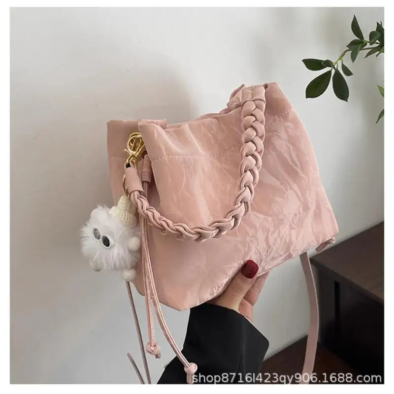 Women Tote Bags Sophisticated Medium Bucket Bag Pu Women'S Bucket Bag Stylish Crossbody Handbag For Short Travel Daily Commuting