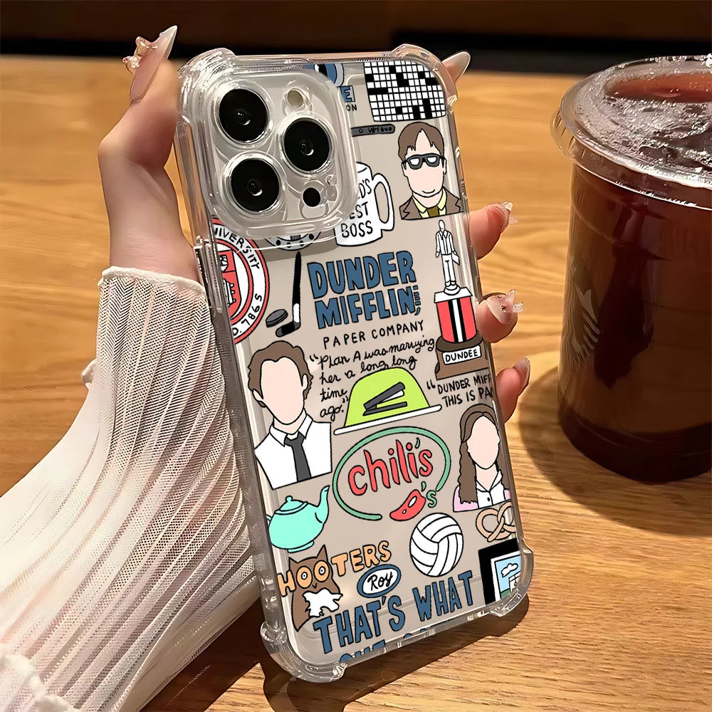 The O-Offices TV Show New Phone Case for IPhone 16 15 14 13 12 11 Mini Pro Max X XR XSMax 7 8 Plus Anti Fall Transparent Cover