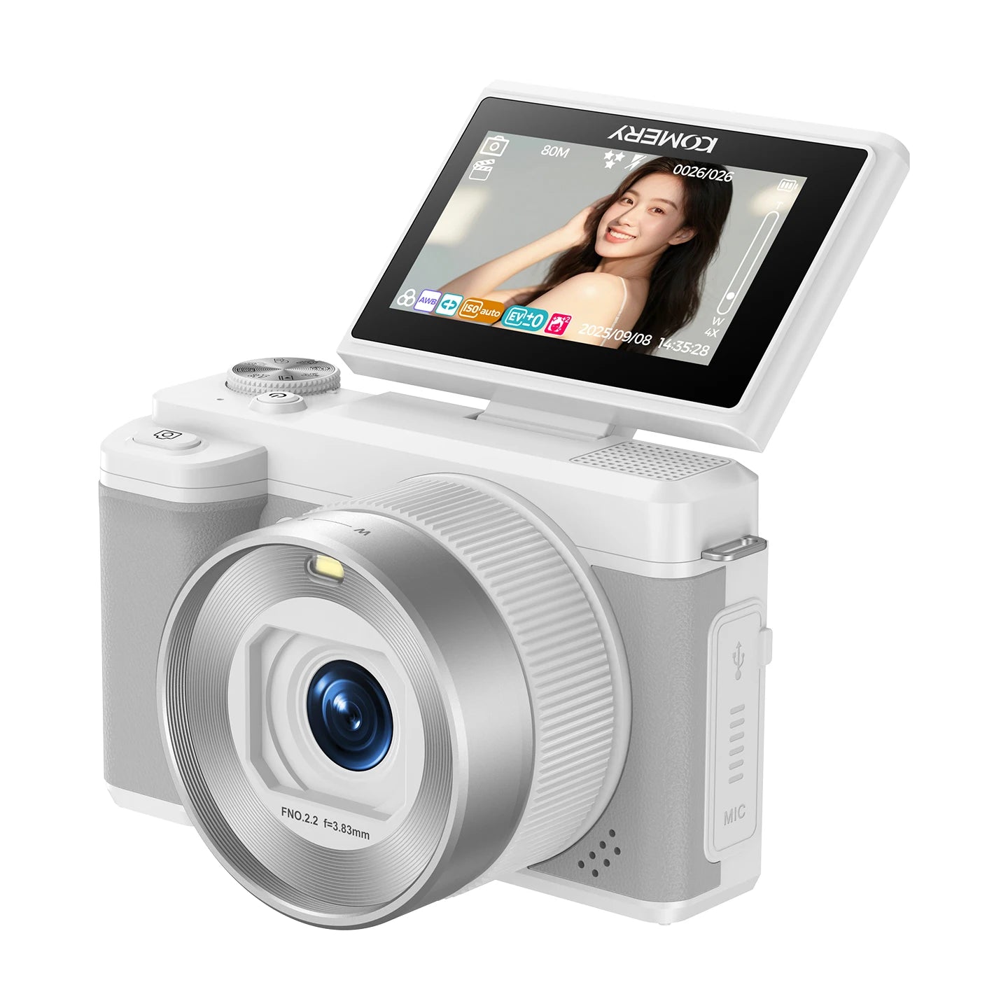 5K Digital Camera Auto Focus 80MP Vlogging Camera for YouTube and Anti-Shake Video Camera with Flash Dual Lens Selfile Camcorder