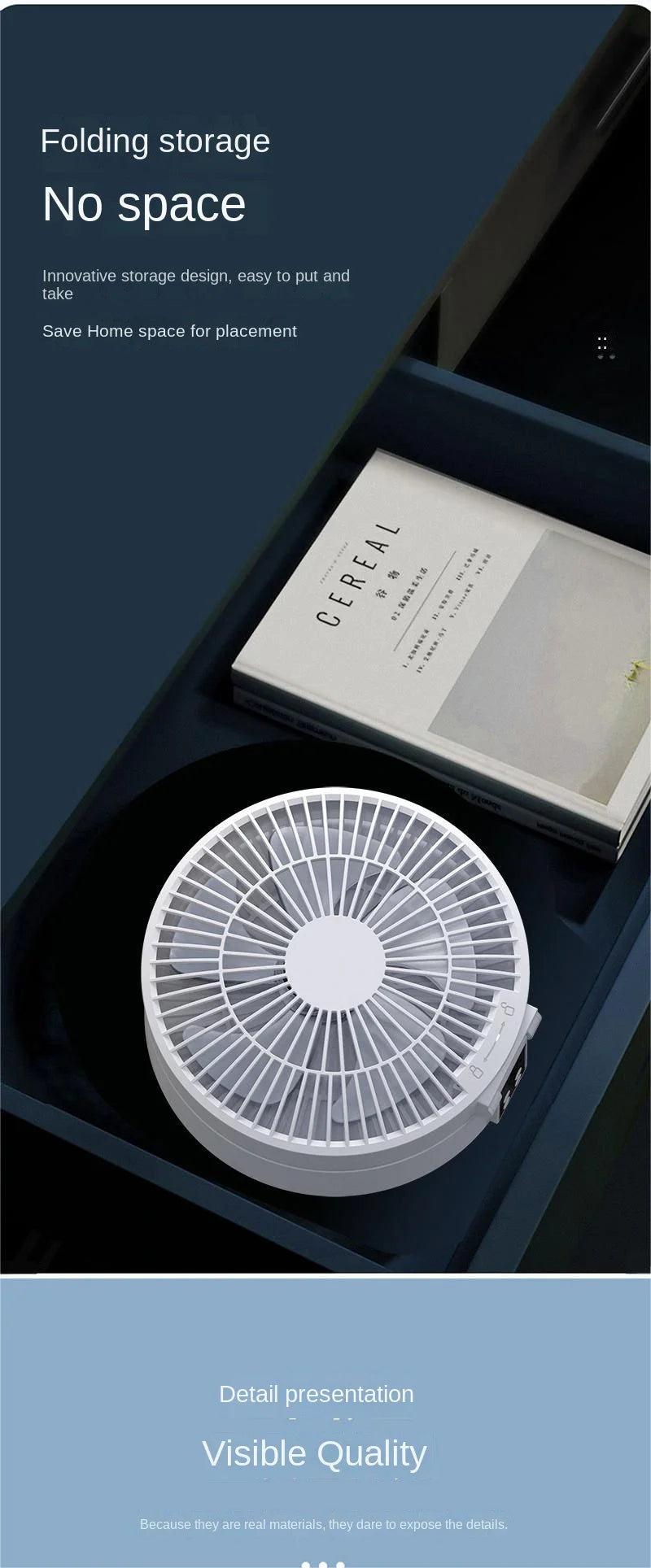 2023 New Fan With Remote Control Portable Wall-hanging Rechargeable Usb Electric Folding Fan Nightlight Air Cooler Household