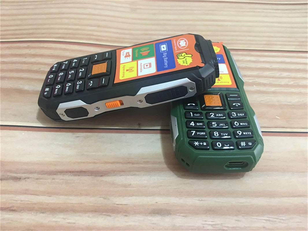 Mini Rugged Mobile Phone, 1.8", Push Button,Dual Sim, BT,Dual Flashlight, MP3,Wireless FM,BigHorn Dustproof Shockproof CellPhone