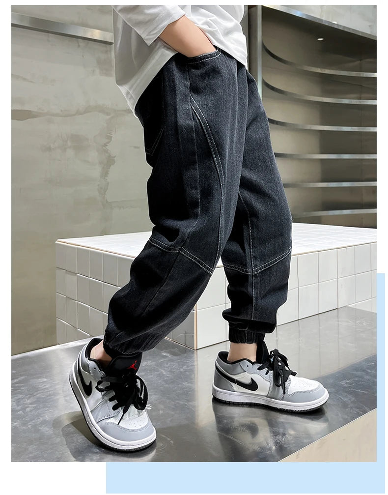 Big Boy Jeans Casual Fashion Cool Children's Pants Boys' Baggy Summer Clothing Teenagers Comfortable Fit Kids' Fashion