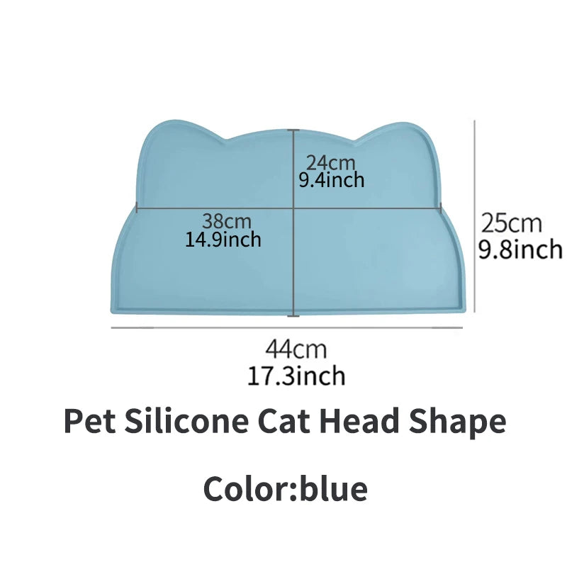 1pc, Pet Placemats, Cat Silicone Placemats for Feeding, Easy to Clean, Anti-Slip, Raised Edges, Suitable for Both Cats and Dogs
