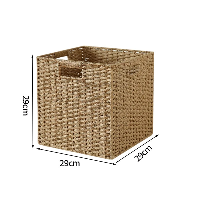 Home Woven Storage Basket Large Capacity Laundry Baskets Sundries Wardrobe Closet Organizer Clothes Toys Decor Panier Rangement