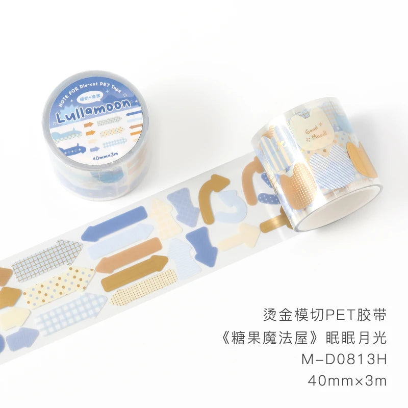 40mm * 300cm Kawaii Ins Basic Geometric Pattern Die Cutting Stickers Creative Handbook Decoration DIY Diary Scrapbook Supplies