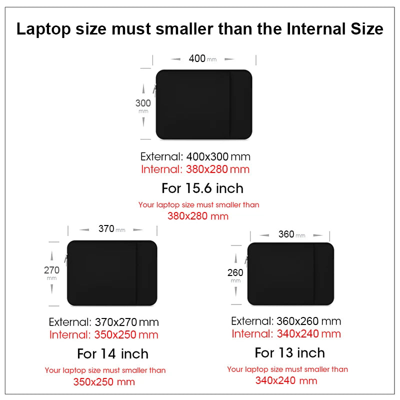 Laptop Bag Sleeve Case 13 14 15.6 Inch Computer Case For MacBook Air 13.3 Case Xiaomi Lenovo Dell Asus Huawei HP Protective Bag