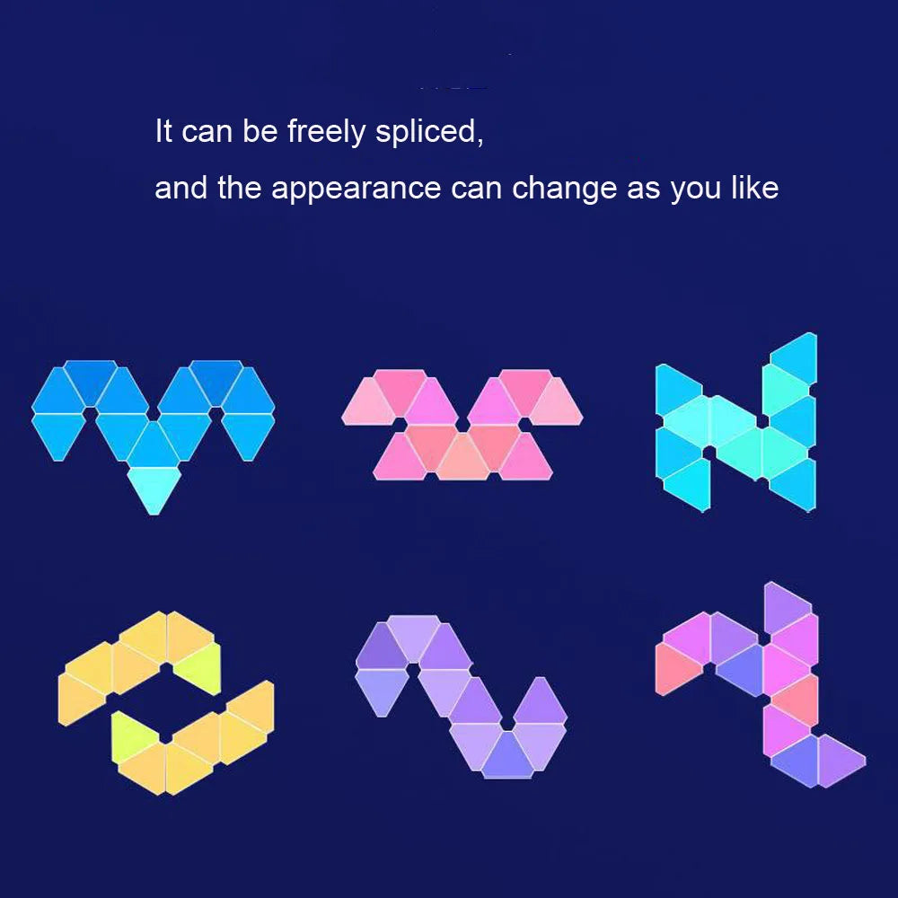 WIFI Bluetooth 5V USB Triangle Lamps Quantum Atmosphere LED Night Light For Game Bedroom Decoration Creative Decorat Wall Lamps