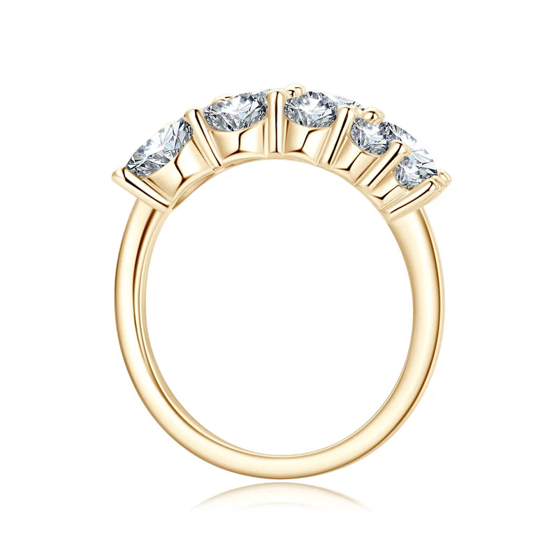 Anziw 925 Silver Moissanite Rings Woman Bands 10 Stones 3.26cttw Sparkling Diamond Twist Shank Wedding Ring Engagement Jewelry