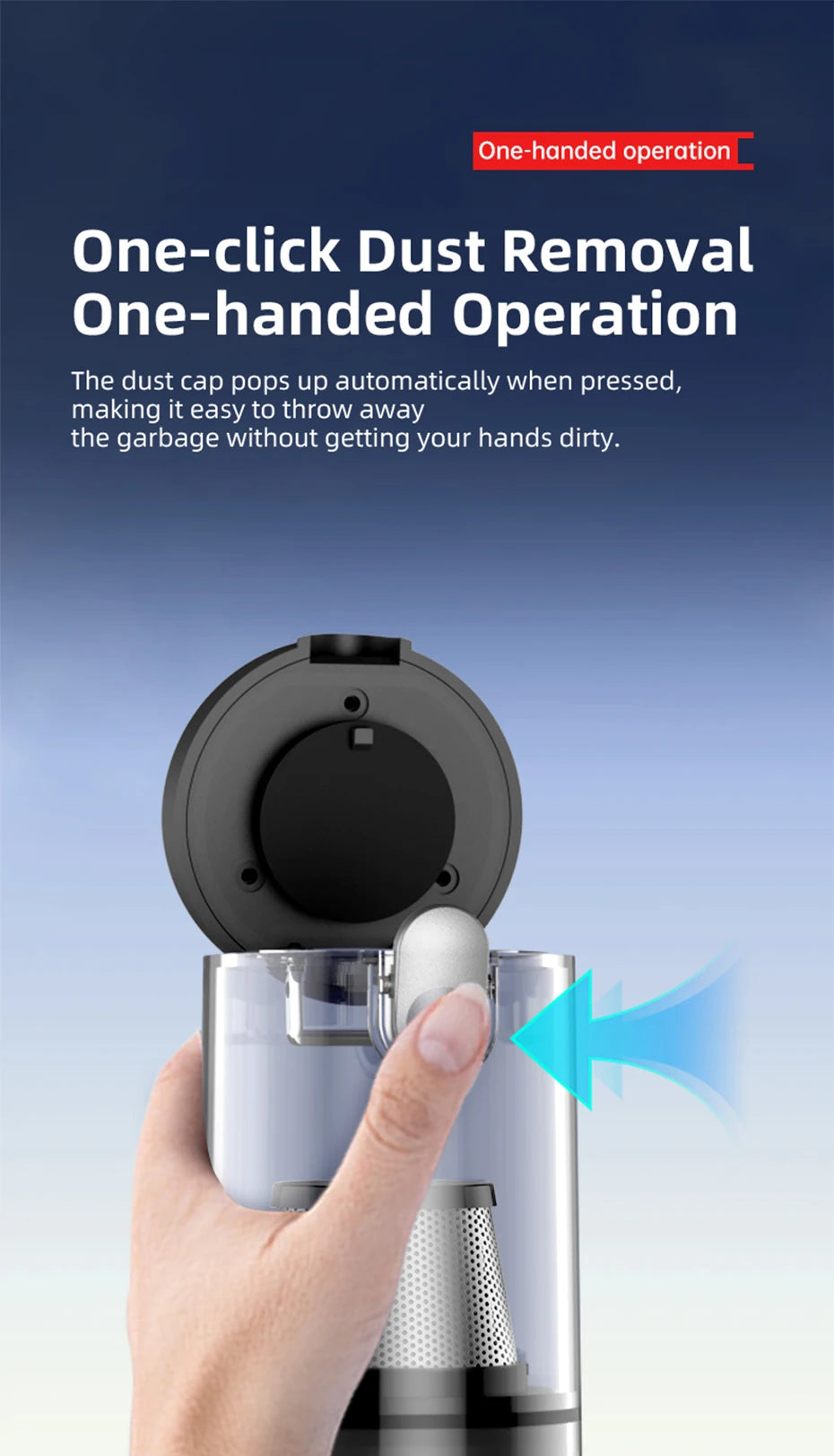 VYVYLABS 15000Pa Strong Suction Car Vacuum Cleaner with Led Lighting Rechargeable Wireless Cleaner Handheld Mini Car Cleaning