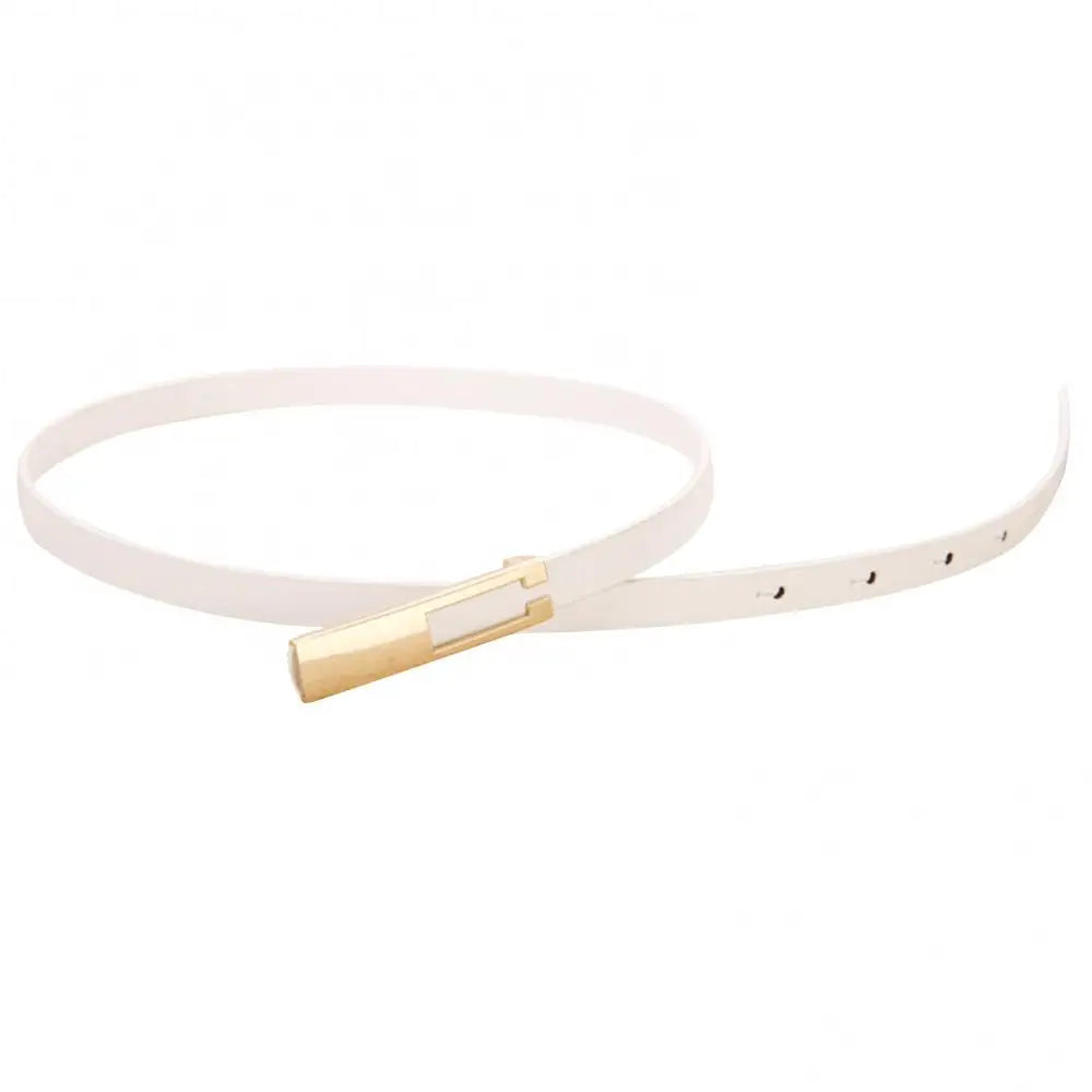 Waistband Accessories Women Faux Leather Belt Strap Slim Metal Buckle Dress Accessories