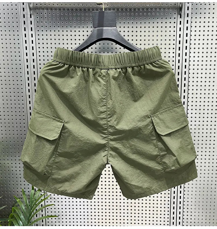 Summer Men's Casual Sports orts Qui Dry Beach Fourths Multi kets Youth Active Sle mid Waist Straight Leg een Color